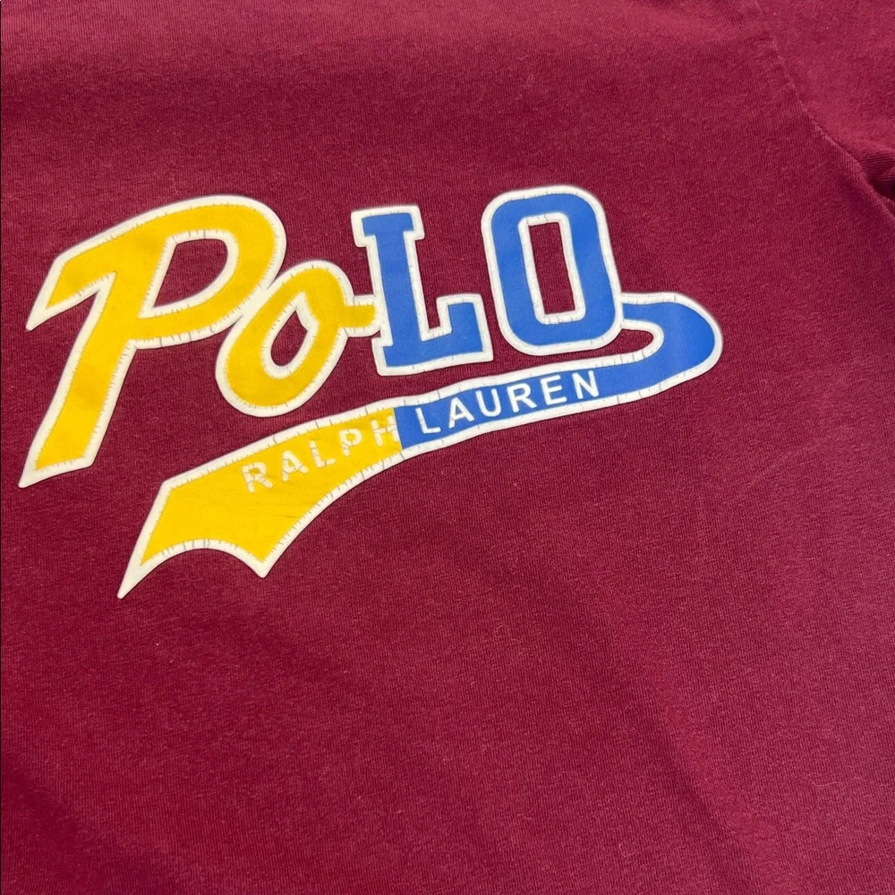 Boy's Ralph Lauren Kids Burgundy Tee with Logo‎
